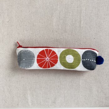 ☆sale ペンケース　めがねケース　カラフルなサークル柄