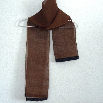 柿渋染の蚊帳スカーフ