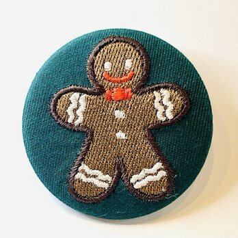 アルチザン刺繍ブローチ　ジンジャーマン