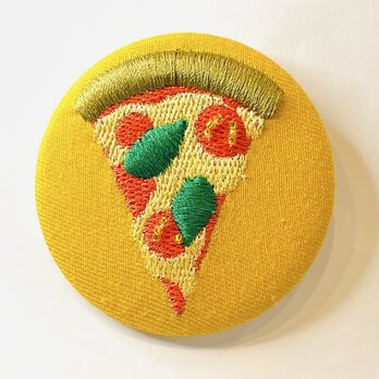 アルチザン刺繍ブローチ　ピザ