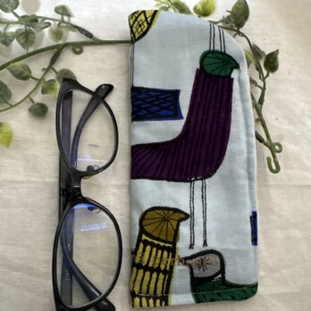 ＊＊ハンドメイドミナペルホネンメガネケースmingling普通サイズロゴ入り