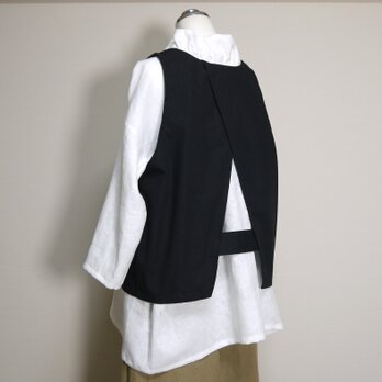 【リップクロス】三角スリットベスト◆ブラック◆フリーサイズ（コットン100％）