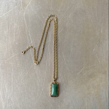 Vintage 80s-90s retro green aventurine necklace