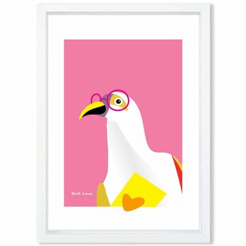 恋した鳥　鳥　送料無料 　イイネたのしいポスター　イラスト　ポスター　アートポスター　アート/sei検索新着順　2979