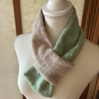 No.1579 マルさまカシミア配合手編みマフラー