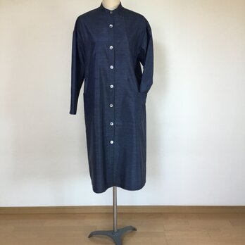 大島紬のワンピース　　着物リメイク