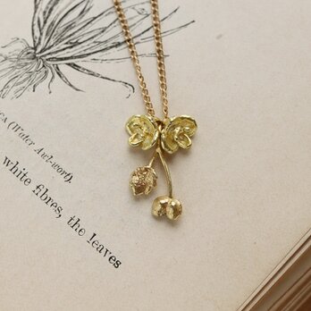 オオイヌノフグリのネックレス[真鍮]