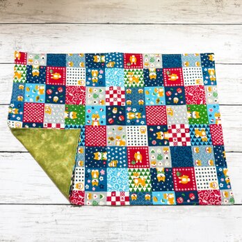 ランチョンマット(29×40)　【和柄・パッチワーク柄×柴犬】