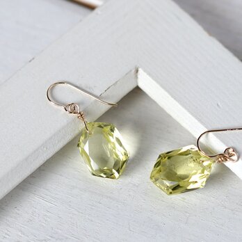 一点もの（再販なし）♦︎14kgf♦︎シュワっとジューシー”大人レモンクォーツ”　ピアス/イヤリング