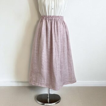 近江リネンWガーゼ◇ギャザースカート◇ピンク