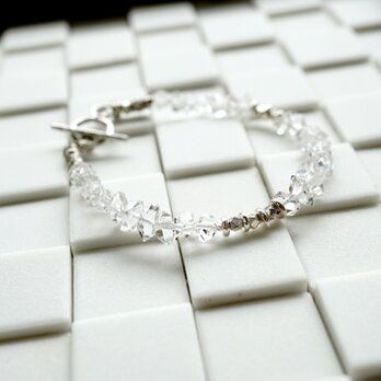 ハーキマーダイヤモンドとシルバービーズブレスレット（A）