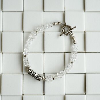 ハーキマーダイヤモンドとシルバービーズブレスレット（B）