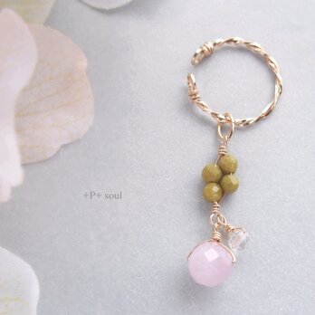 14kgf クンツァイトoliveイヤーカフ (片耳) 【KZ-615EC】