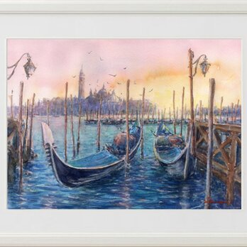 水彩画原画　ヴェネツィア暮色 2　＃723