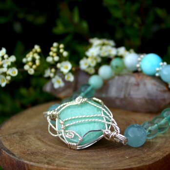 ブルーグリーンアゼツライト、ヘミモルファイト、アマゾナイト　女性性、地球の愛と慈悲、心の平安、満たされた人生