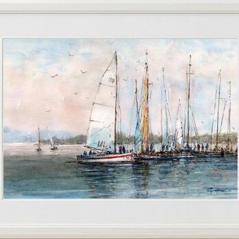 水彩画原画　帰帆　＃725