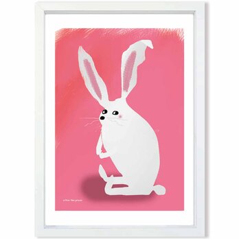 イタズラのあと　ウサギ　送料無料 　アート/sei検索新着順　イイネたのしいポスター　イラスト　アートポスター　4079