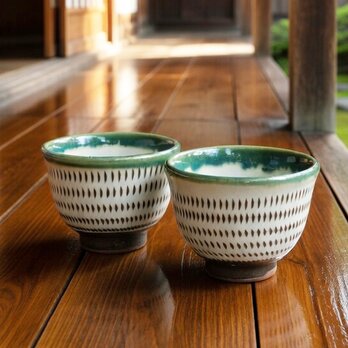 飛びかんな　煎茶碗【小石原焼】