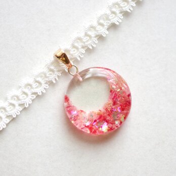 【受注製作】レジンアート　ラウンドモチーフとタティングレースとサテンリボンのチョーカー〈花言葉〉