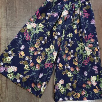 ワイドキュロット　スカパン　スカンツ（紺）