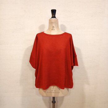 【2026新作♡】リネンコットン前後2WAYプルオーバー（五分袖）ダークレッド