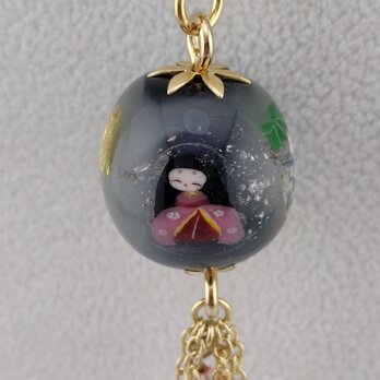 とんぼ玉バックチャーム　かぐや姫