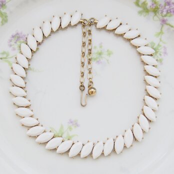 Trifari　トリファリ　ゴールドトーン　ホワイトラインストーン　ネックレス　/　CJ6982A