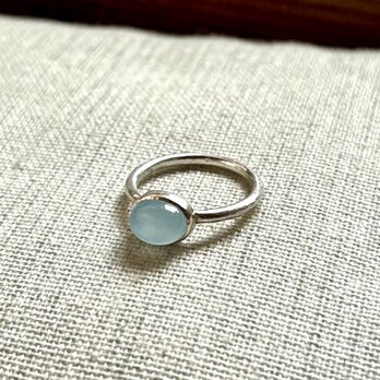 《再販》春の海　ミルキーアクアマリンのリング　13.0号