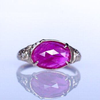 ルビー＆ダイヤK10リング FUYO(フヨウ) [F007]