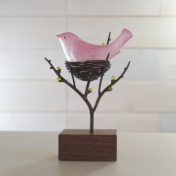 鳥のオブジェ［薄紅色］③