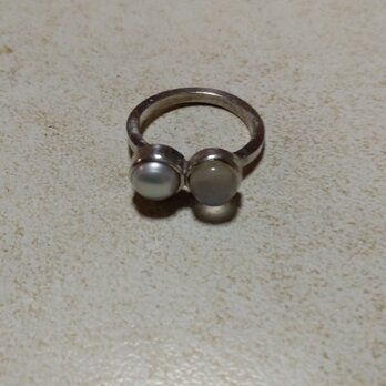 淡水パール＆ロイヤルブルームーンストーンsvリング