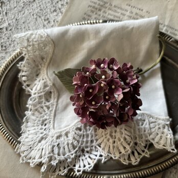 大人上品なバーガンディのあじさいコサージュ