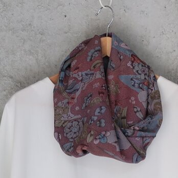 絹のスヌード　辻ヶ花文様　着物リメイク
