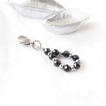 Drop Circle Zipper Charm（ブラックスピネル）