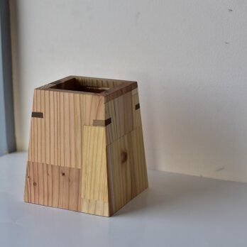 【 木工 】 端材のペン立て カトラリー・スタンド 【E】　無垢材 オイル仕上げ 杉や松、それと朴