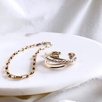 【期間限定】【春の福袋】chianti 5連リング&Clear ブレスレット　14kgf silverfilled