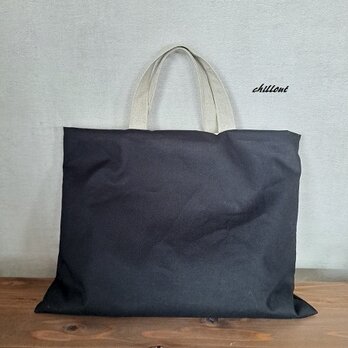 【入園・入学】レッスンバッグ：ブラック×リネン【1049】