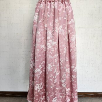 　 着物リメイク　タックスカート　裏地付き