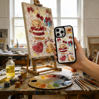 iPhoneケース 17/16/15/14/13対応 螺鈿風 天然貝シェル 天使とリボン 誕生日プレゼント 耐衝撃