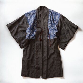 羽織 メンズ 昭和初期・東北｜縞×クレイジーパターン 木綿 古布｜ジャパンヴィンテージ