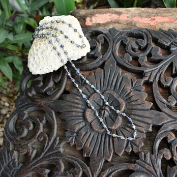 ラピスラズリ★アンティークワイヤーネックレスbn018