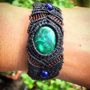 マラカイト マクラメブレスレットbm003