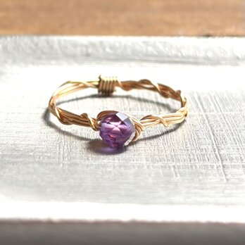 アメジスト  ラウンドカット4mm   リング /ゴールド