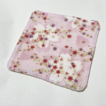 ガーゼタオルハンカチ 花影