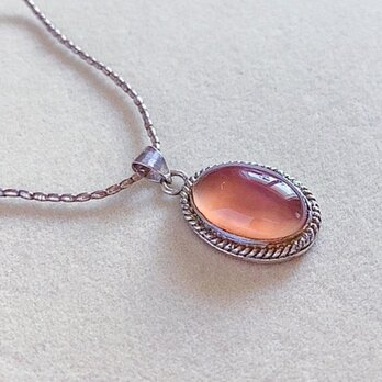 森のぬくもり-アゲートロングペンダント［カレン族シルバー × シルバー / 1点もの］