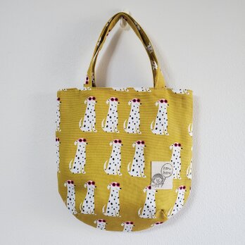 丸底ミニトートバッグ  犬柄