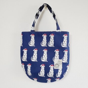 丸底ミニトートバッグ  犬柄