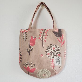 丸底ミニトートバッグ  北欧フラワー