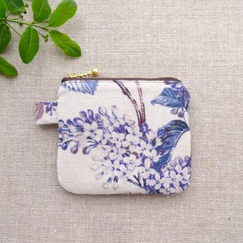 ＊フランス生地＊フラットポーチ＊ライラック１＊ファスナー１０cm＊mfta＊