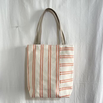 トートバッグ✴︎オレンジボーダー✴︎A4ケース収納✴︎現品のみ